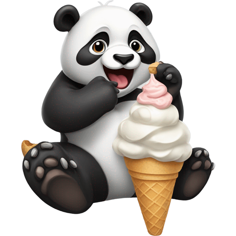 Panda eating ice cream emoji