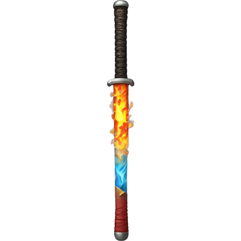 Fire and water combined katana emoji