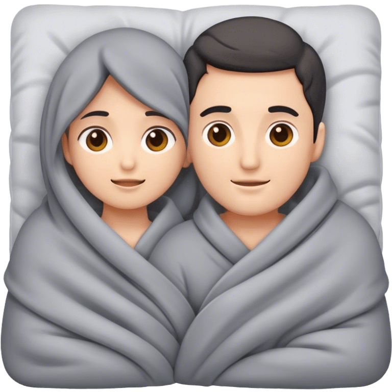 Man and woman cuddling under a blanket emoji