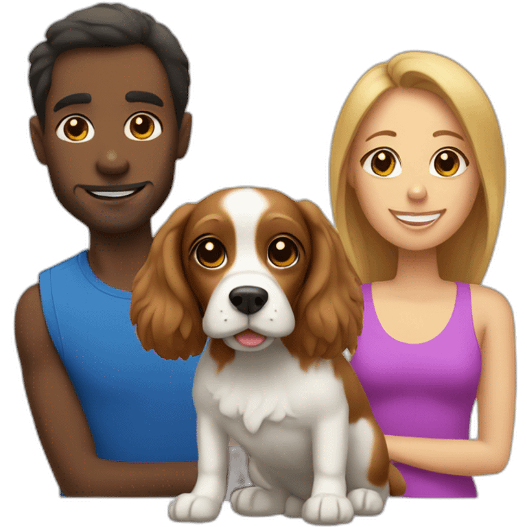 Sprinter spaniel with man and woman emoji