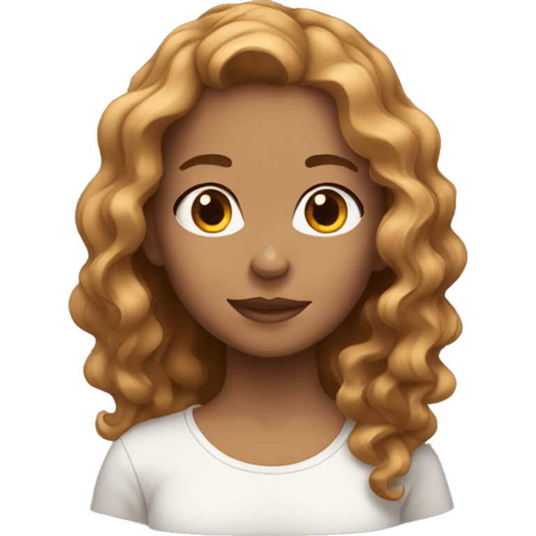 girl with light brown wavy hair emoji