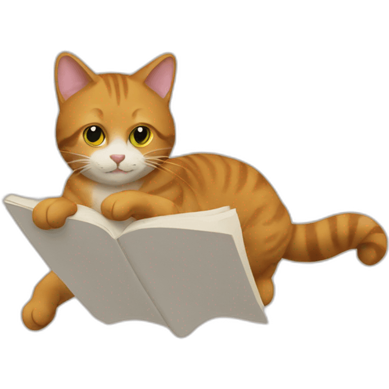 a read cat flying emoji