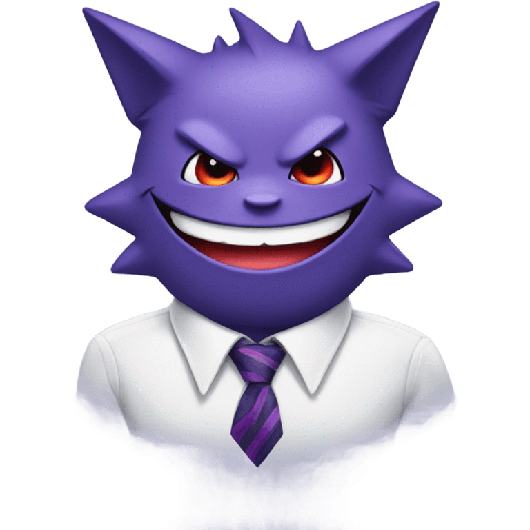 Cute Pokemon gengar wearing a tie emoji