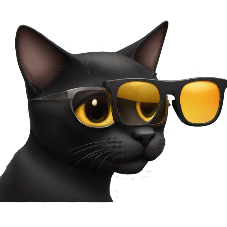 black cat wearing sungl emoji