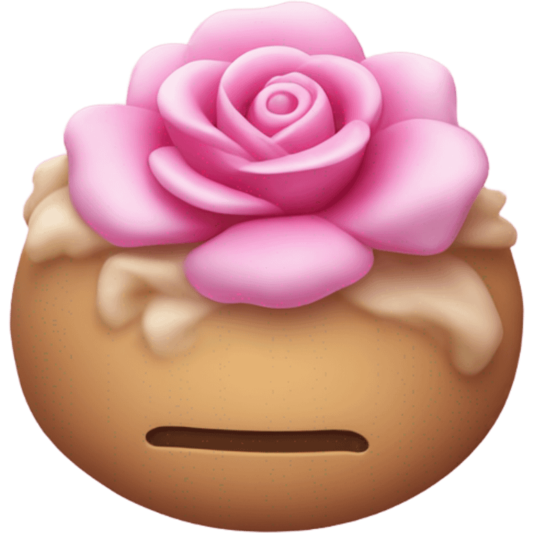 jabon rosa con una flor  emoji