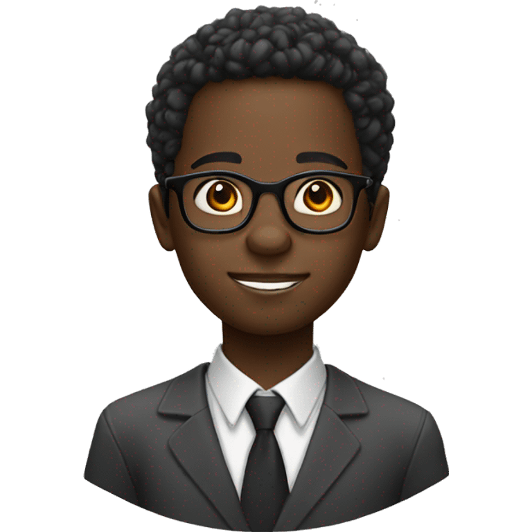 Geek african boy with glasses  emoji