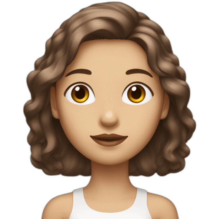 jeune femme de couleur de peau blanche avec de grosse poitrine et des cheveux marron emoji