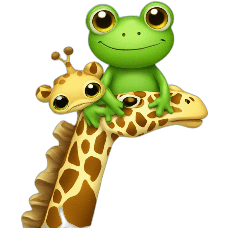 frog hugging a giraffe emoji