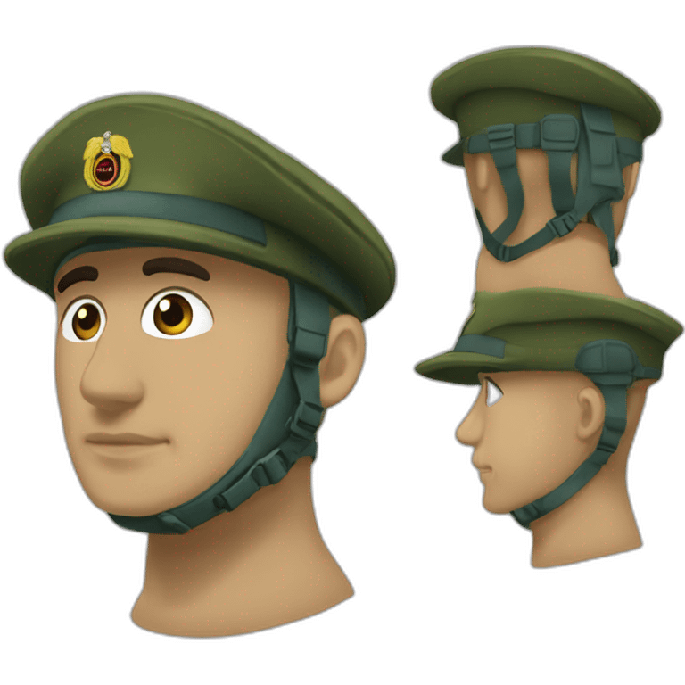 Militar con casco puesto casco peckerman  emoji