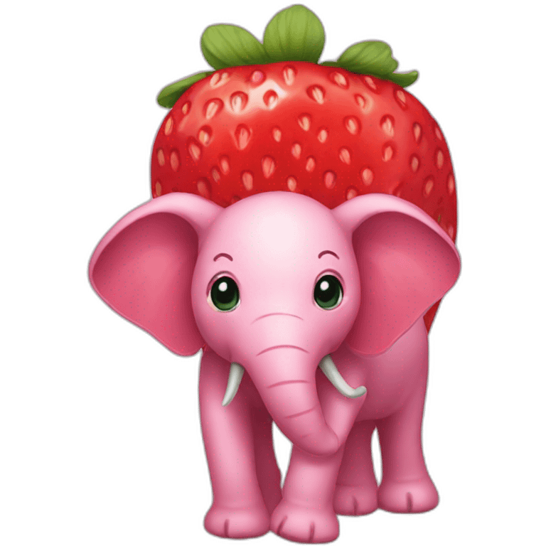 Strawberry elephant emoji