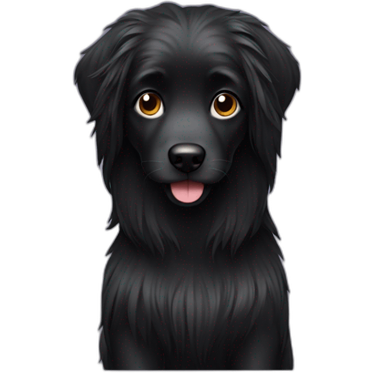 black-dog-with-long-hairs emoji