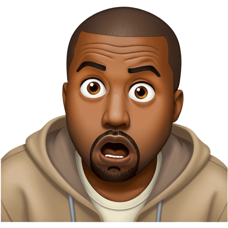 kanye west, extremely surprised and shocked emoji