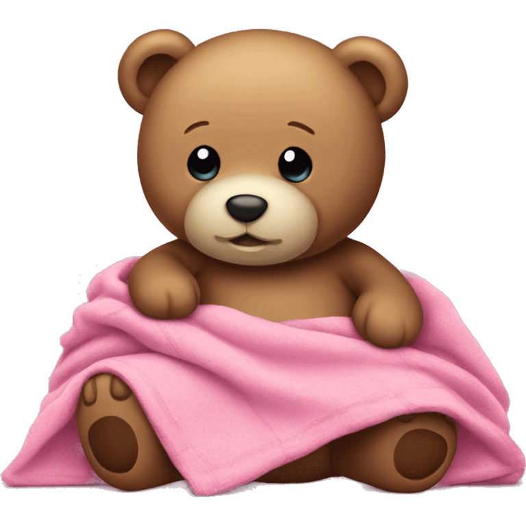 teddy bear with pink blanket  emoji