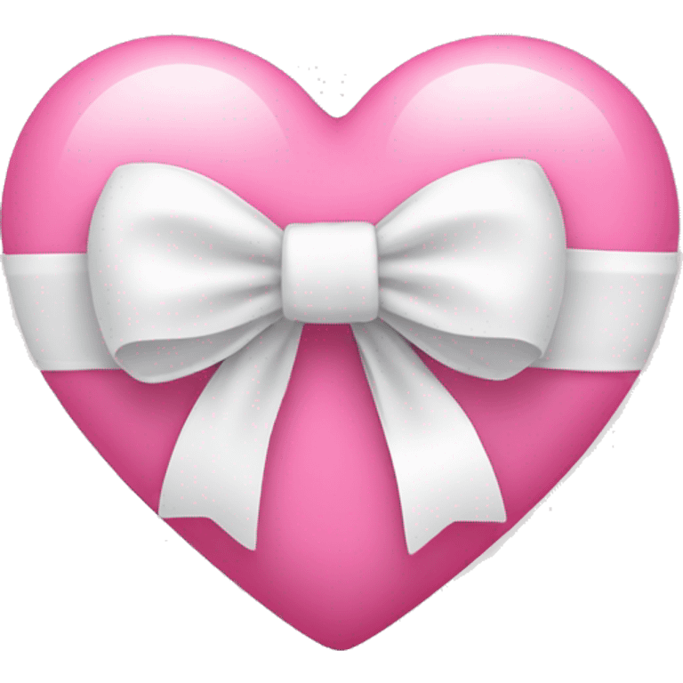 Pink heart with white bow  emoji