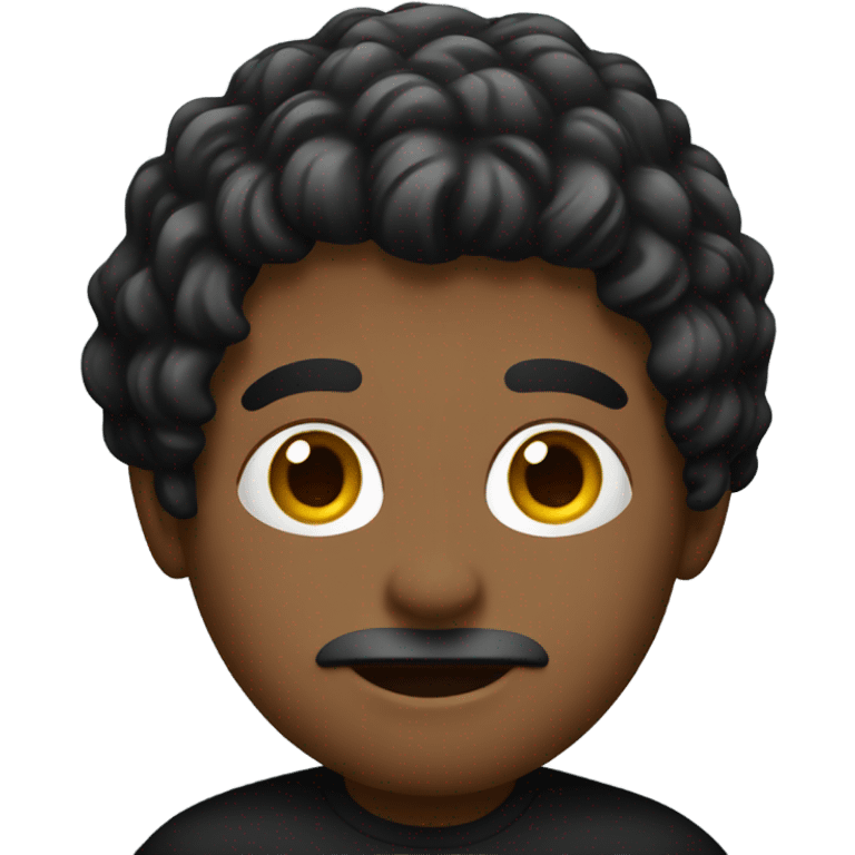 I want an emoji with wavy, somewhat dark hair and a black shirt  emoji