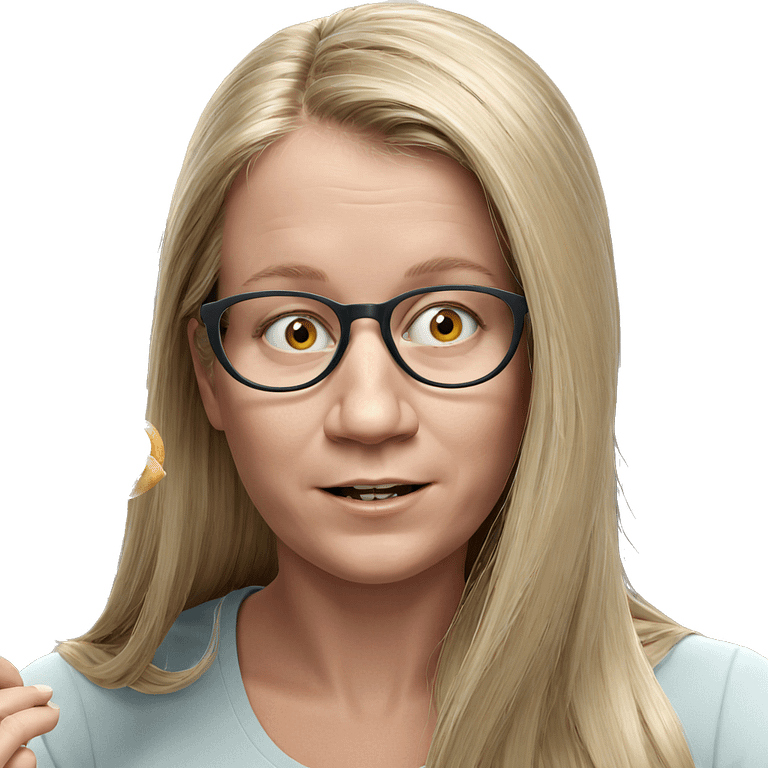 blonde girl enjoying a meal emoji