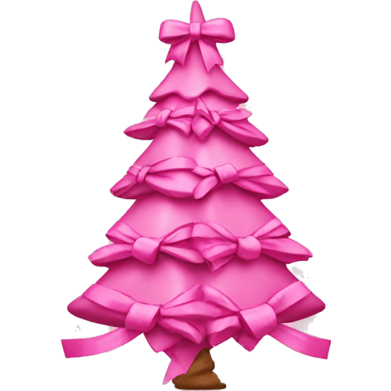 pink christmas tree with bows emoji