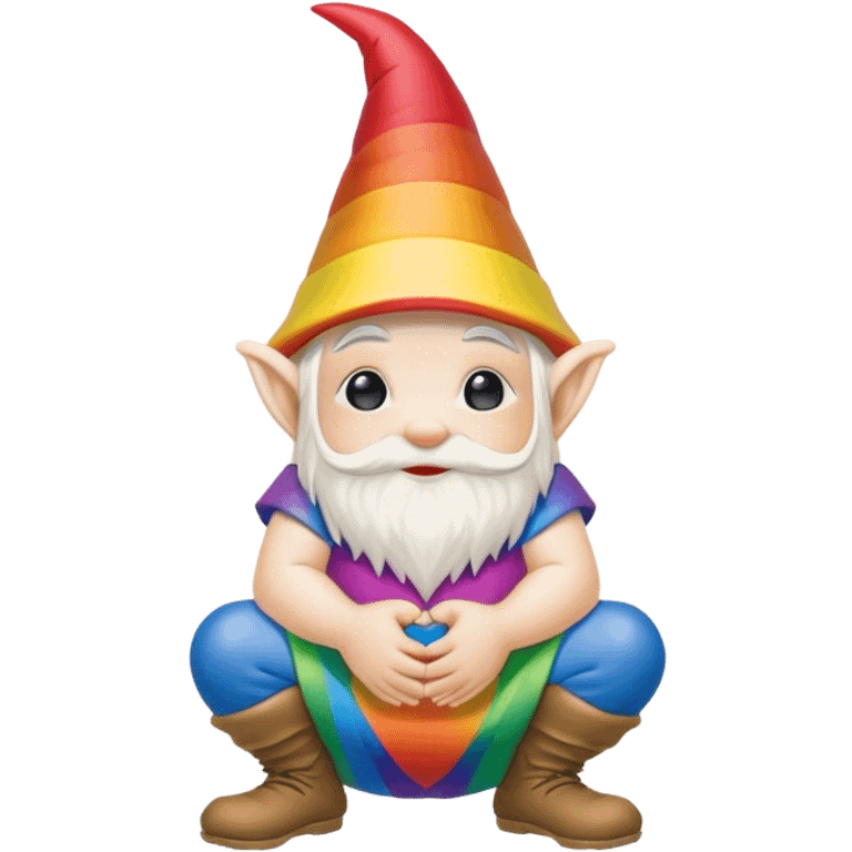 rainbow gnome-squatting emoji