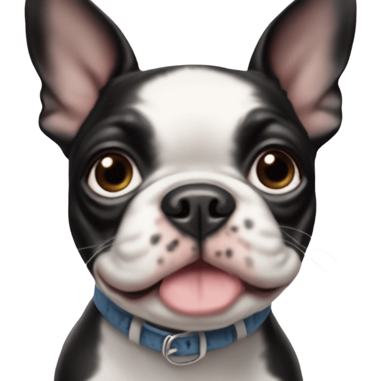 Small Boston terrier runt of the litter ￼ emoji