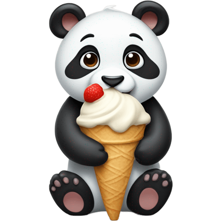 Panda eating ice cream emoji