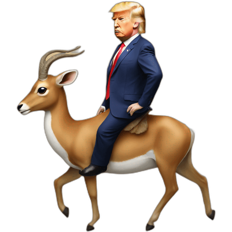 Donald trump on an antelope emoji