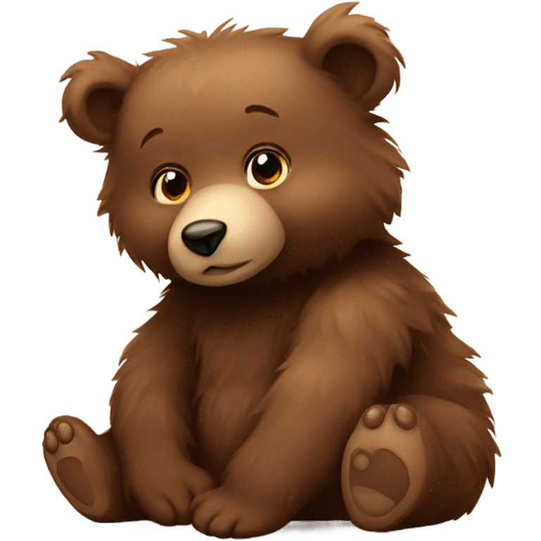 Baby bear brown fluffy emoji