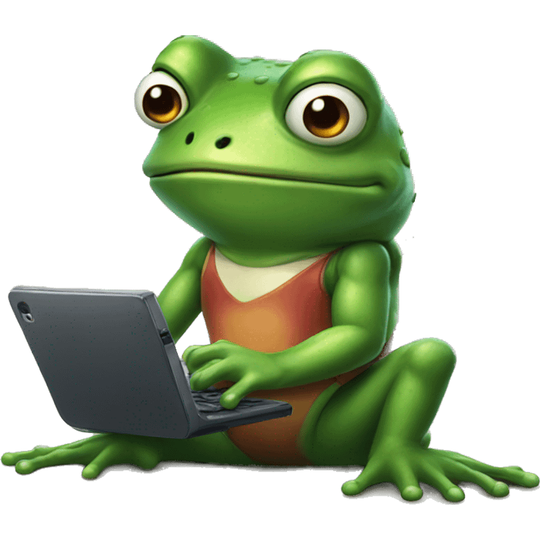 Frog playing videogames emoji