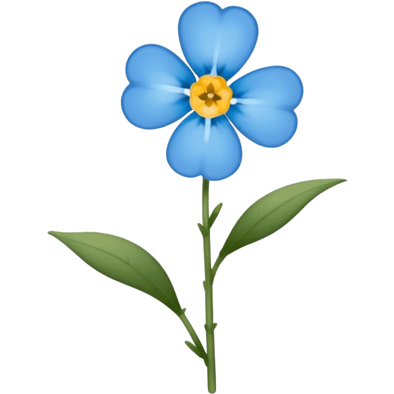 single blue Forget-Me-Not flower, straight stem emoji