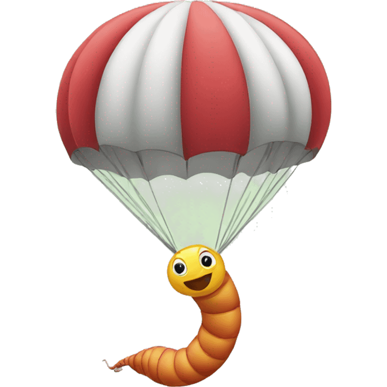 Worm on parachute  emoji