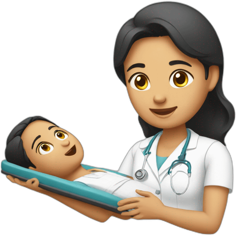 indian female physio treating patients emoji