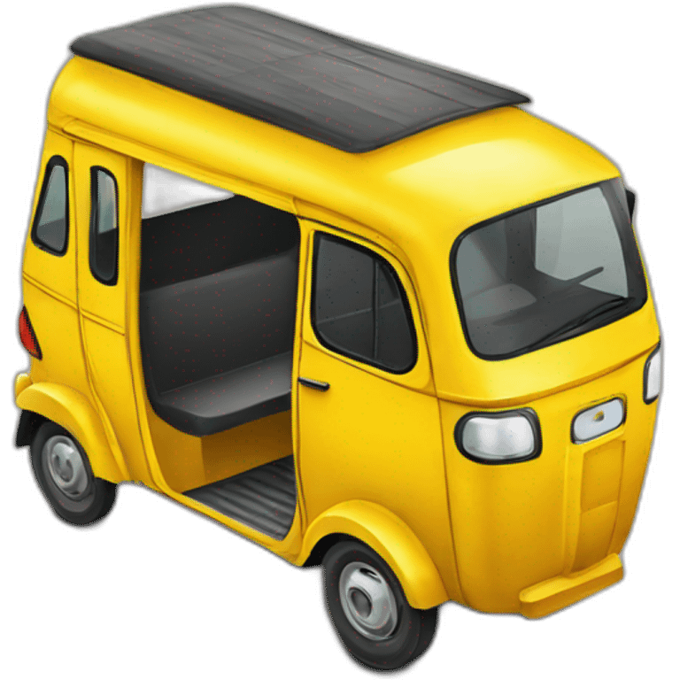 yellow auto rickshaw india from bird eye view emoji