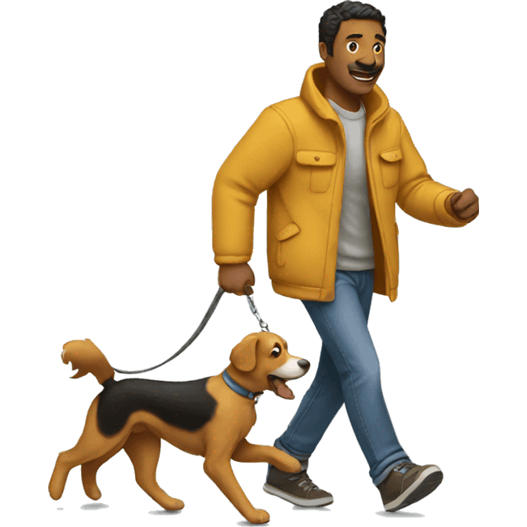 man  walking the dog emoji