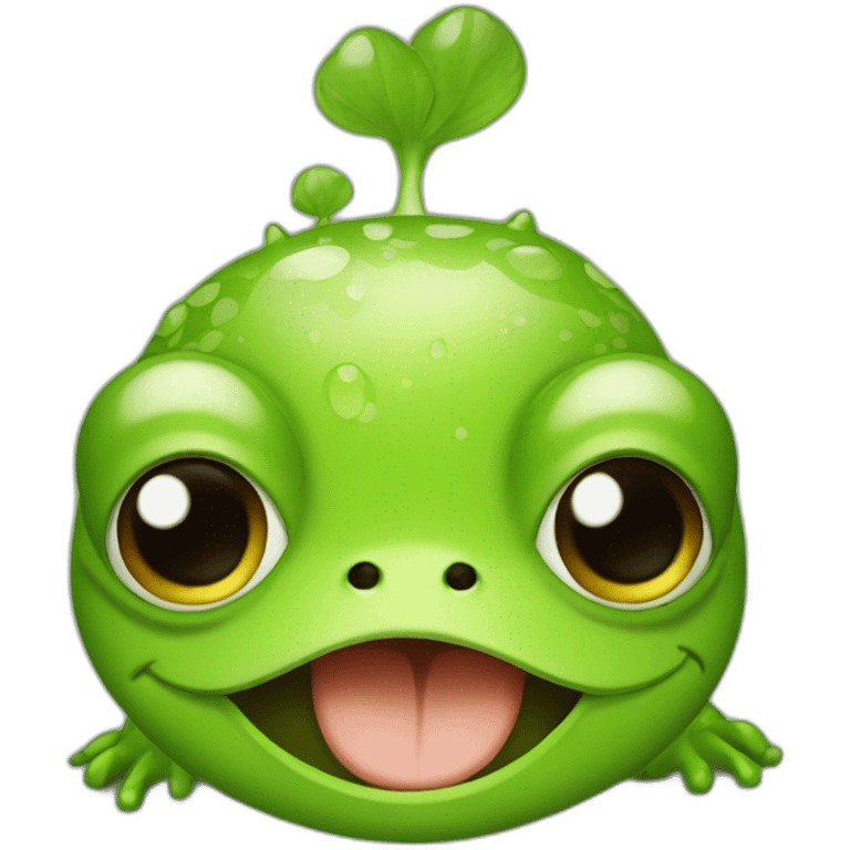 Frog with a girl face  emoji