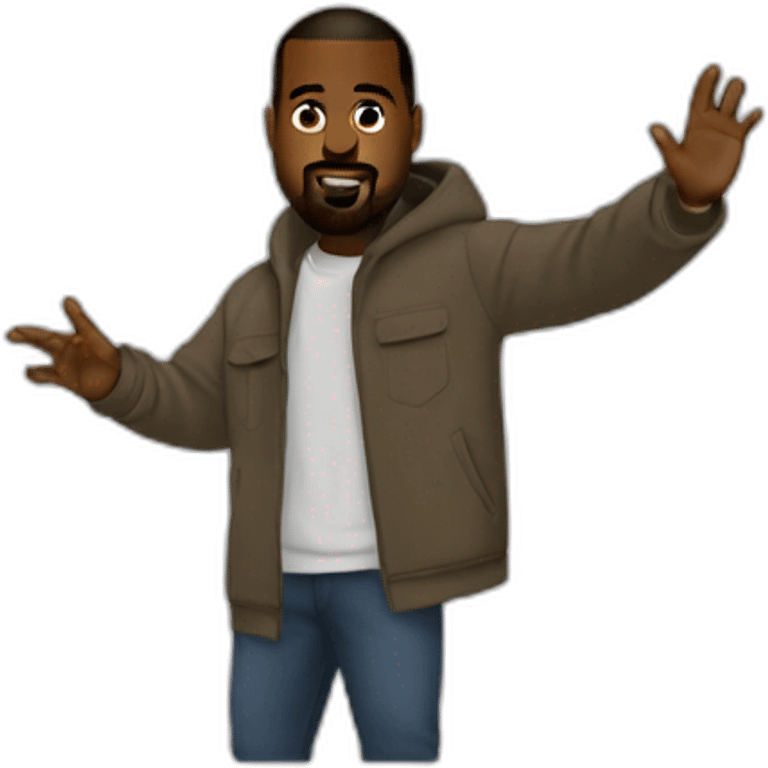 Kanye West waving emoji