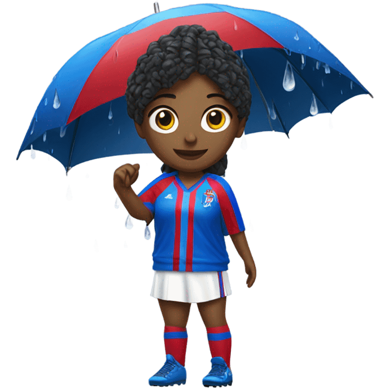  Lady Crystal palace football supporter in the rain emoji