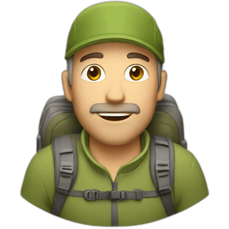 Trekking man emoji