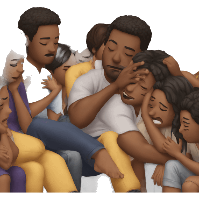 people having a group crying session emoji