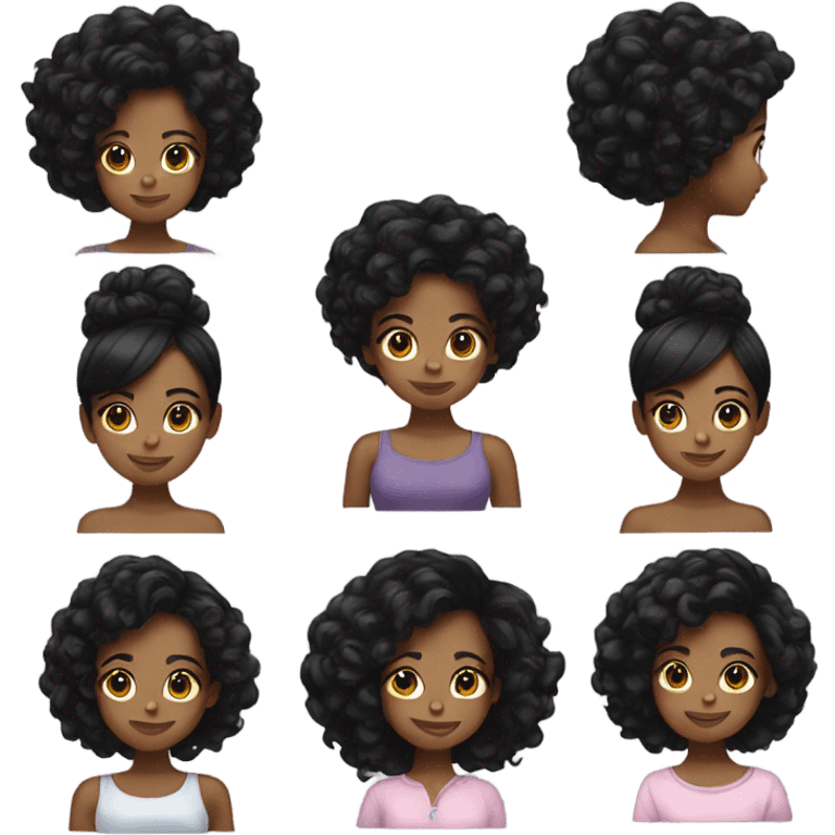 black hair girl pretty cute  emoji