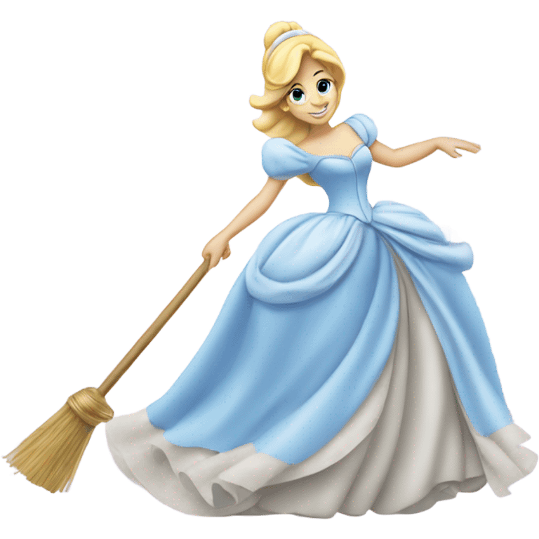 Cinderella sweeps away emoji