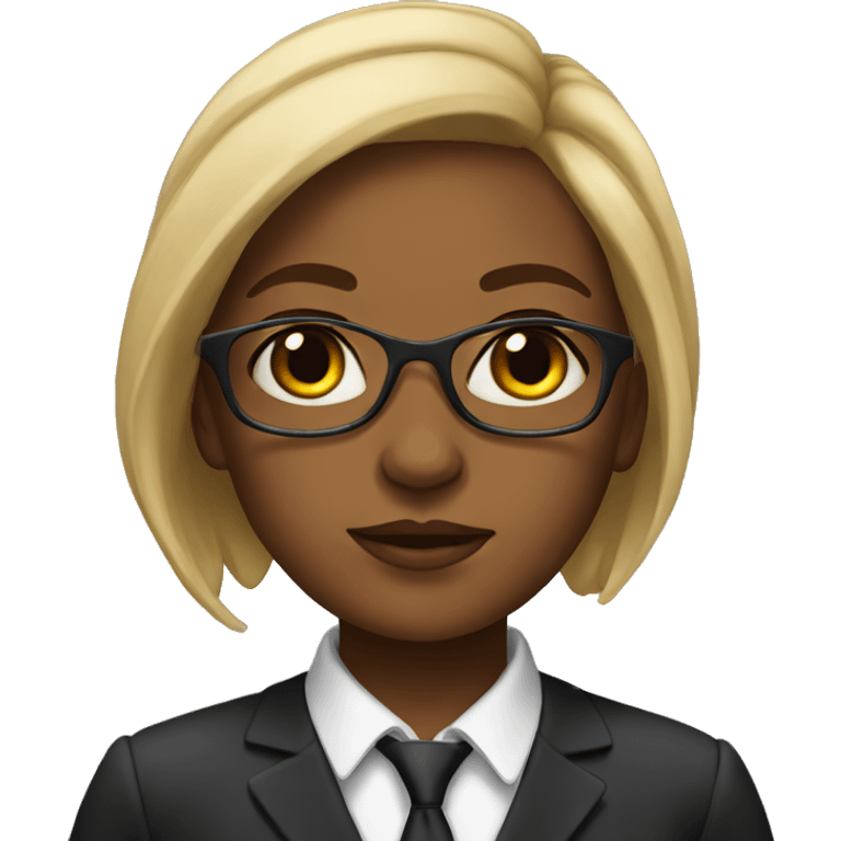 realistic portrait of a girl as a lawyer  emoji