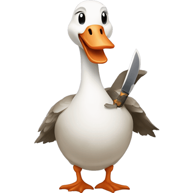 Goose with knife emoji