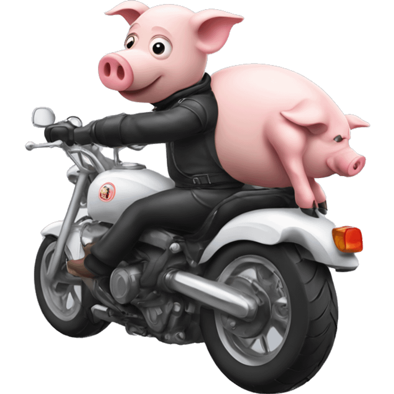 Pig freezing riding motorcycle  emoji