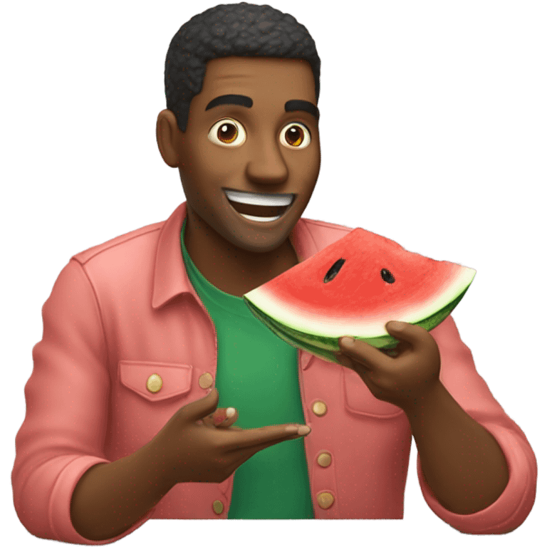 Man eating watermelon  emoji