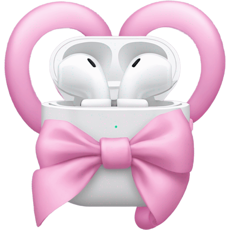 AirPod max with pink bows emoji