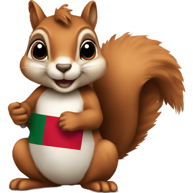 a cute squirrel with mexico flag emoji