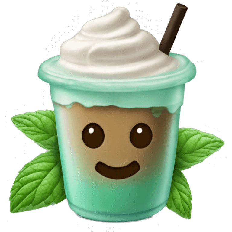 Iced mint coffee layer of mint 70% and coffee 30% emoji