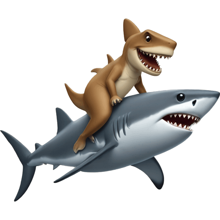 shark riding a kangaroo  emoji