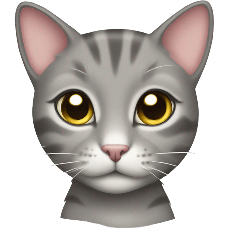 Tabby gray cat princess emoji