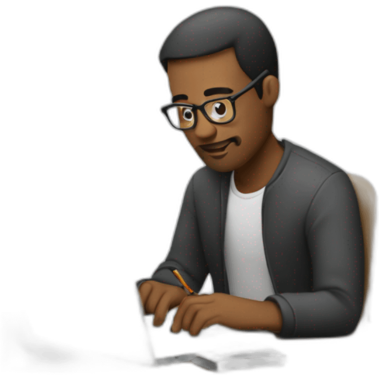 writer writing on computer emoji