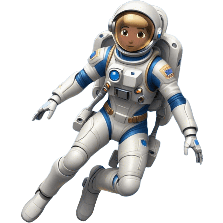  Cinematic Realistic Astronaut with Jetpack – A futuristic astronaut in a sleek, high-tech spacesuit, propelling forward with an advanced jetpack. The suit’s intricate details shimmer under distant starlight, with thrusters emitting a soft, controlled blue glow. emoji